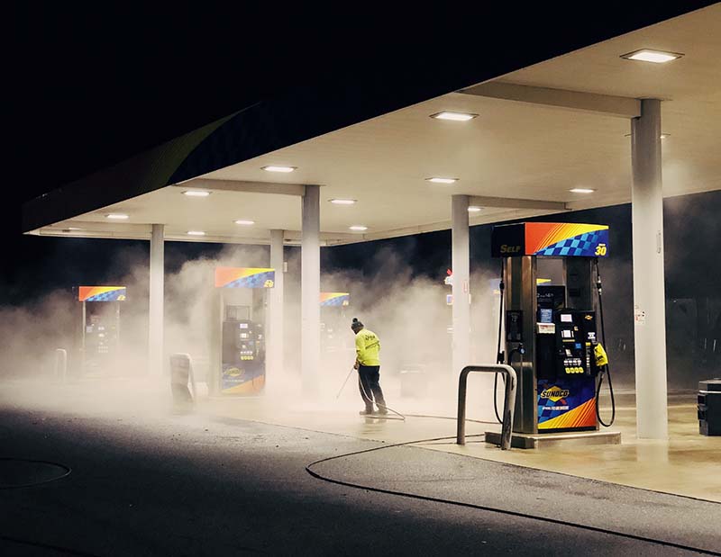 BlueStar Janitorial Pressure Washing Gas Station